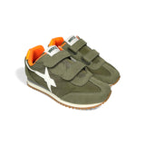 Sneakers ginniche W6YZ in suede e tessuto tecnico verde militare con velcri