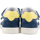 SNEAKERS PRIMI PASSI BALOCCHI in suede stampa jeans, nylon mesh blu navy con velcri