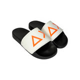 Ciabatte in PU bianco / nero / arancio fluo