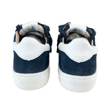 CIAO BIMBI SNEAKERS in suede blu navy e dettagli bianchi con lacci e zip laterale