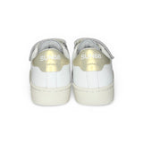 Sneakers SUN68 girl street in pelle bianca/platino con velcro e lacci elastici
