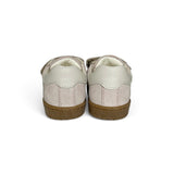 Sneakers primi passi GIOIE ECOLOGICHE in suede e pelle rosa/panna con velcri
