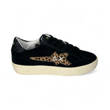 SNEAKER SUN68 Street teen girl in pelle e suede neri con lacci