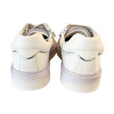 SNEAKERS BALOCCHI in pelle e nylon bianco con profili metallizzati multicolors con lacci e zip laterale