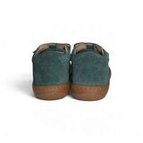 Sneakers Primi Passi LESCOUCOU in suede verde petrolio con velcri