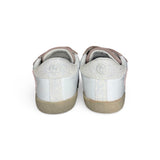 Sneakers primi passi FALCOTTO in suede rosa, tessuto bianco e glitter con velcri