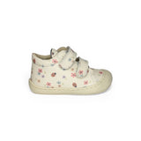 Sneakers Primi Passi COCOON NATURINO in pelle burro/stampa fiorellini con velcri