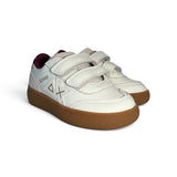 Sneakers SUN68 girl in eco pelle e suede bianco con velcri o velcro e lacci alastici