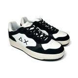 Sneaker SUN68 boy big basket in pelle nera e bianca con lacci