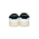 Sneakers SUN68 baby boy street in pelle bianca e suede blu con velcri