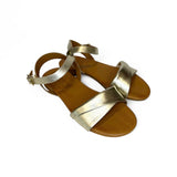 Sandali LESCOUCOU in pelle metallizzata oro