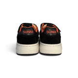 Sneakers SUN68 basket boy in eco pelle bianco/nero con velcro e lacci elastici