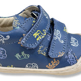 SNEAKERS PRIMI PASSI COCOON NATURINO in pelle blu cobalto con stampa animaletti con velcri