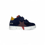 Sneakers primi passi FALCOTTO in suede blu navy con velcri