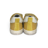 Sneakers primi passi BALOCCHI in canvas e suede giallo/pelle bianca con velcri