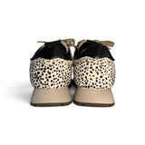 Sneakers ginniche SUN68 teen girl in suede e pelle beige / nylon glitterato con lacci