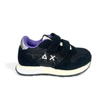 SNEAKER GINNICA SUN68 Baby girl in suede e nylon neri con velcri