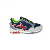 Sneakers ginniche W6YZ in suede grigio/azzurro e tessuto tecnico blu con lacci