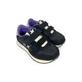Sneakers ginniche SUN68 baby girl in suede e nylon neri con velcri