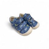 SNEAKERS PRIMI PASSI COCOON NATURINO in pelle blu cobalto con stampa animaletti con velcri
