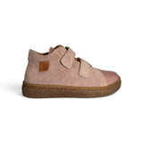 Sneakers NATURINO in pelle e suede rosa cipria con velcri