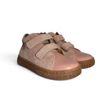Sneakers NATURINO in pelle e suede rosa cipria con velcri