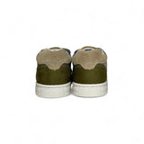 Sneakers primi passi BALOCCHI in nubuk verde militare/suede tortora con velcri
