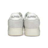 Sneakers SUN68 teen boy basket in pelle e suede bianco con lacci