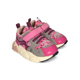 FLOWER MOUNTAIN by Naturino fuxia/grigio con velcro e lacci elastici
