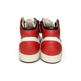 Sneakers CIAO BIMBI basket mid in pelle rossa/bianca/nera con lacci e zip laterale
