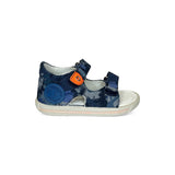 Sandali Primi Passi FALCOTTO in canvas e pelle blu camouflage con strap