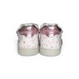 Sneakers primi passi BALOCCHI in pelle bianca/stampa farfalle con velcri
