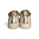 Sneaker LESCOUCOU in pelle panna/oro e cavallino maculato con lacci e zip laterale