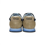 Sneakers ginniche SUN68 First Step boy blu navy/beige in suede e nylon con velcro