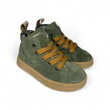 Polacchino PANCHIC in suede verde militare con lacci, cerniera e fodera in pelliccetta