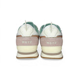 Sneakers ginniche W6YZ in suede rosa/tiffany e tessuto tecnico bianco con velcri