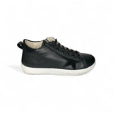 Sneaker LESCOUCOU in pelle nera con lacci e zip laterale