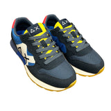 SNEAKERS GINNICA SUN68 TEEN BOY in suede e nylon blu navy e royal blue con lacci