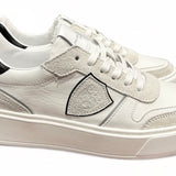 SNEAKERS PHILIPPE MODEL junior NICE in pelle bianca e suede bianco