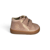 Sneakers primi passi NATURINO in suede rosè con velcri
