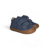 Sneakers Primi Passi LESCOUCOU in suede color jeans con velcri