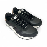 Sneakers ginniche SUN68 teen girl in suede e pelle nero/glitter con lacci