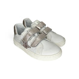Sneakers BALOCCHI in pelle e tessuto bianco/dettagli cipria con velcri