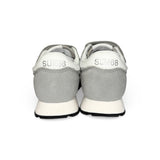 Sneakers ginniche SUN68 kid girl in suede grigio e nylon silver con velcro e lacci elastici