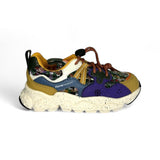 FLOWER MOUNTAIN by Naturino viola e senape con tessuto tweed