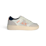 Sneakers SUN68 teen boy in eco pelle, suede e nylon bianco con lacci