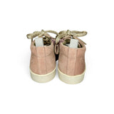 Sneakers primi passi FALCOTTO in suede rosa con lacci e zip laterale