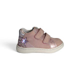 Sneakers primi passi BALOCCHI in nubuk rosa e pelle metallizzata/glitter rosa con velcri