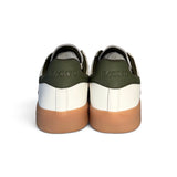 Sneakers BACK70 in suede e pelle bianca/verde bosco con lacci