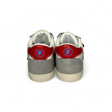 SNEAKERS PRIMI PASSI FALCOTTO in pelle e suede - Panna/Blu/Grigio con velcri